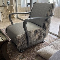 Gray Fur Chair