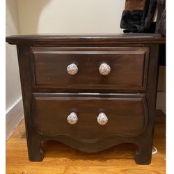 Vintage Night Stand Organizer Side Table Storage 