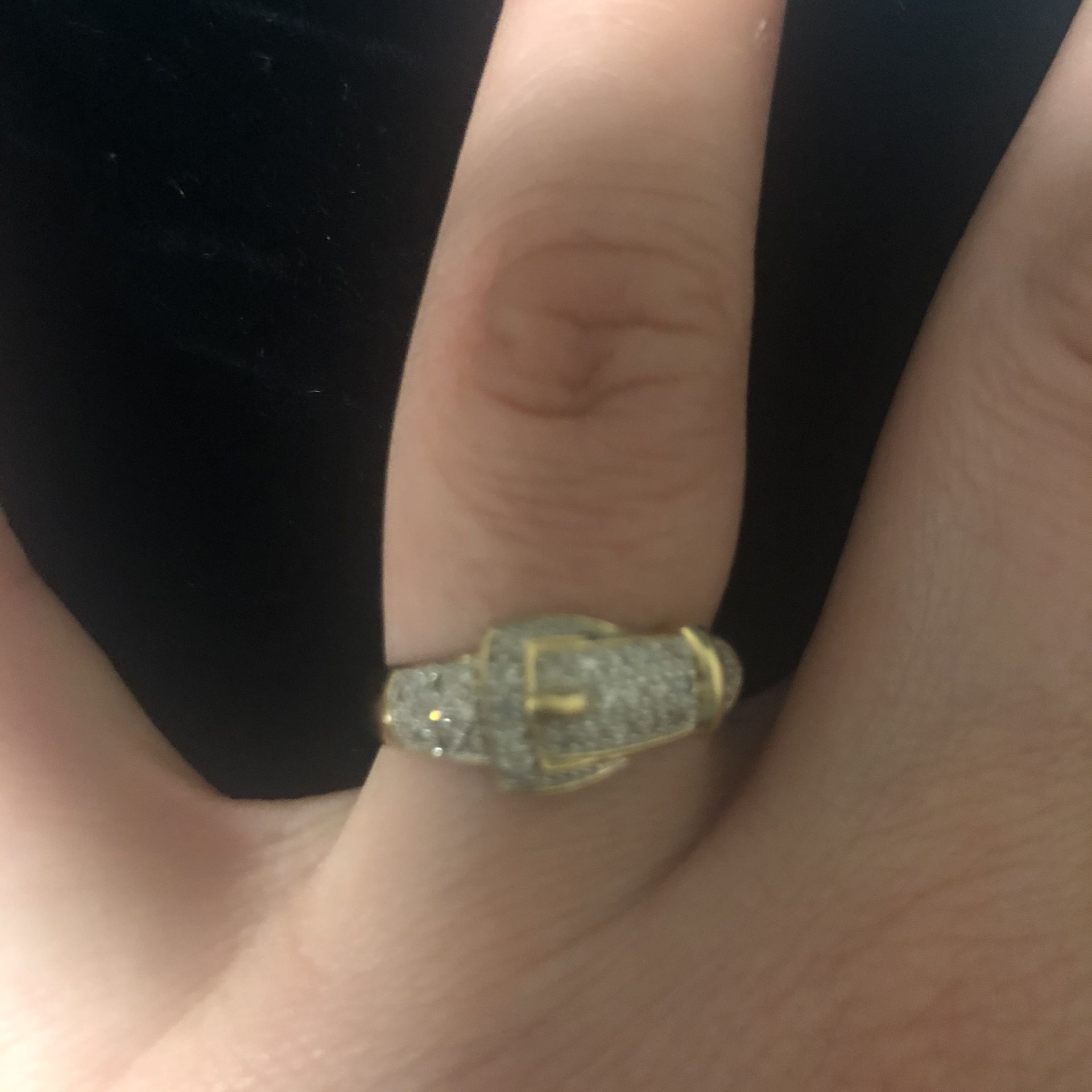 Diamond and Gold Buckle Ring