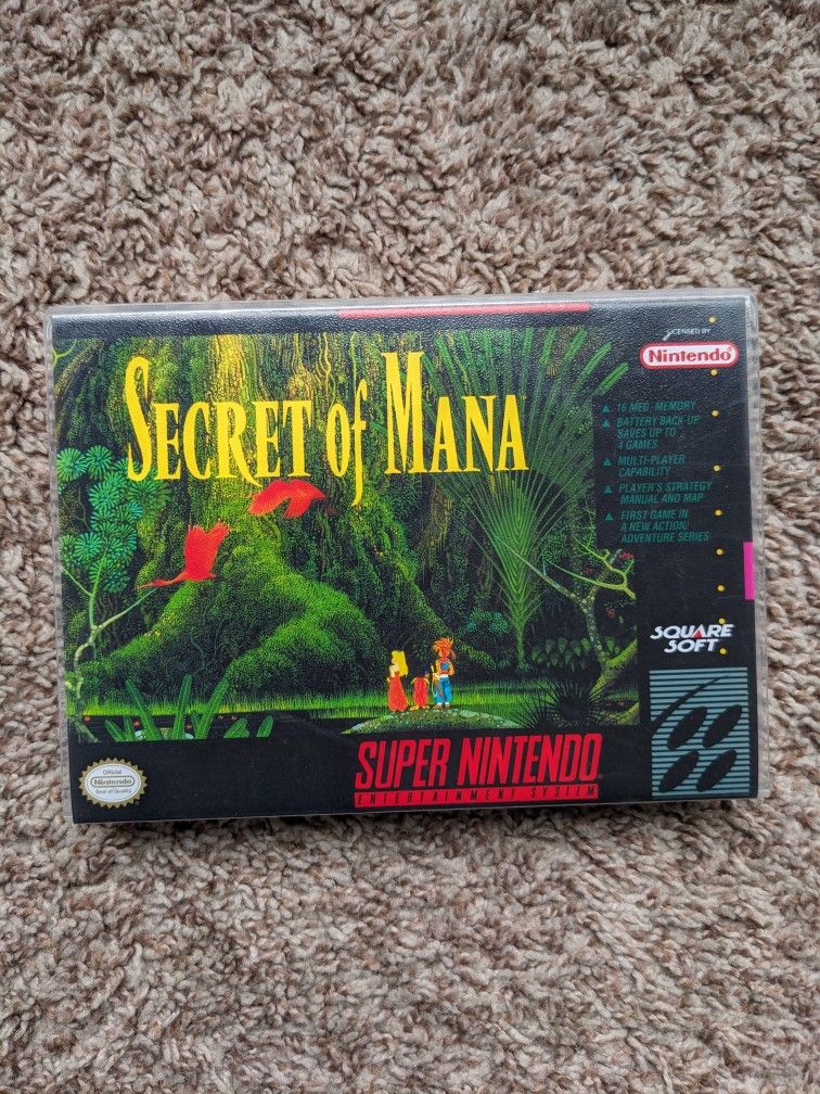 Secret of mana custom game case Super Nintendo SNES
