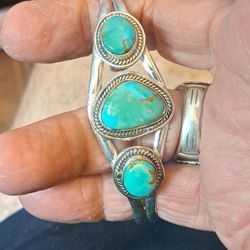 Kingman Turquoise Sterling Silver Bracelet