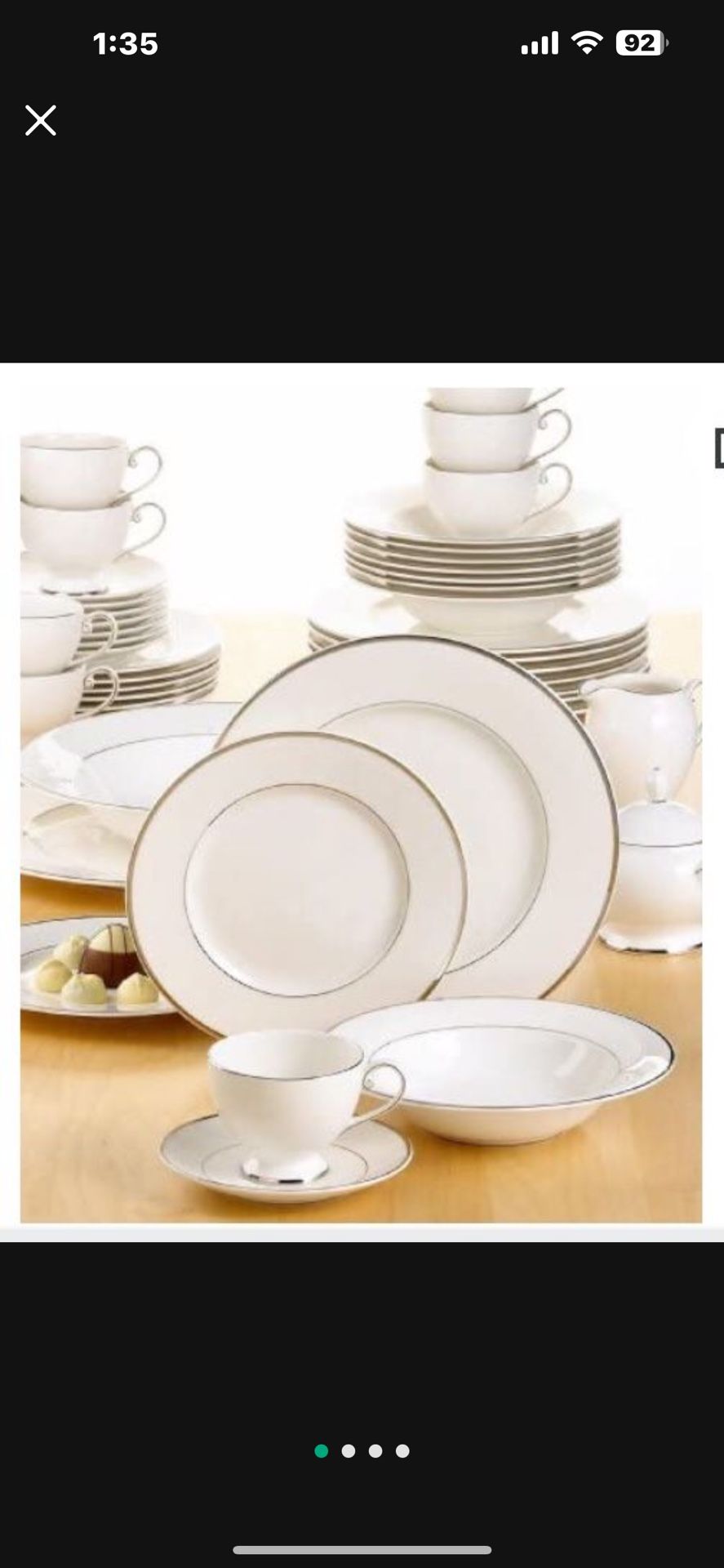 NIB China Dinnerware Mikasa Cameo Platinum 45 Piece Set