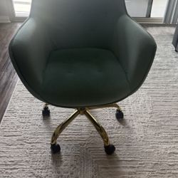 Modern Velvet Swivel Accent Chair (Mint Green + Gold Base)