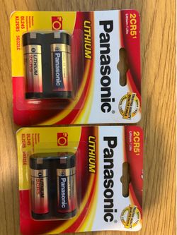 2 New Panasonic 2CR5 6V Lithium Camera Batteries – Factory Sealed
