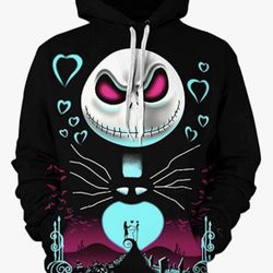NEW Nightmare Before Christmas Hoodie Sweatshirt Jack Skellington Beautiful Colors XL