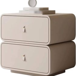 Bedside Furniture Modern Bedside Table Creativity End Table Wood Bedroom Nightstand with 2 Drawer Open and Close Bedside Cabinet 50x40x50cm Save Space