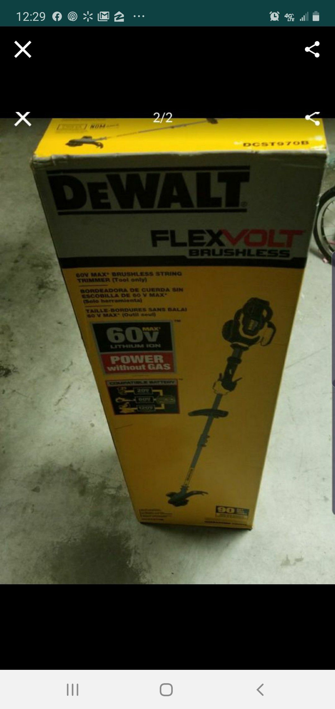 Dewalt weedwacker 60V bare tool FlexVolt