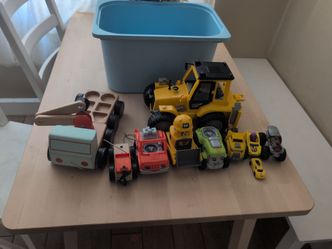 Toy cars and construction trucks