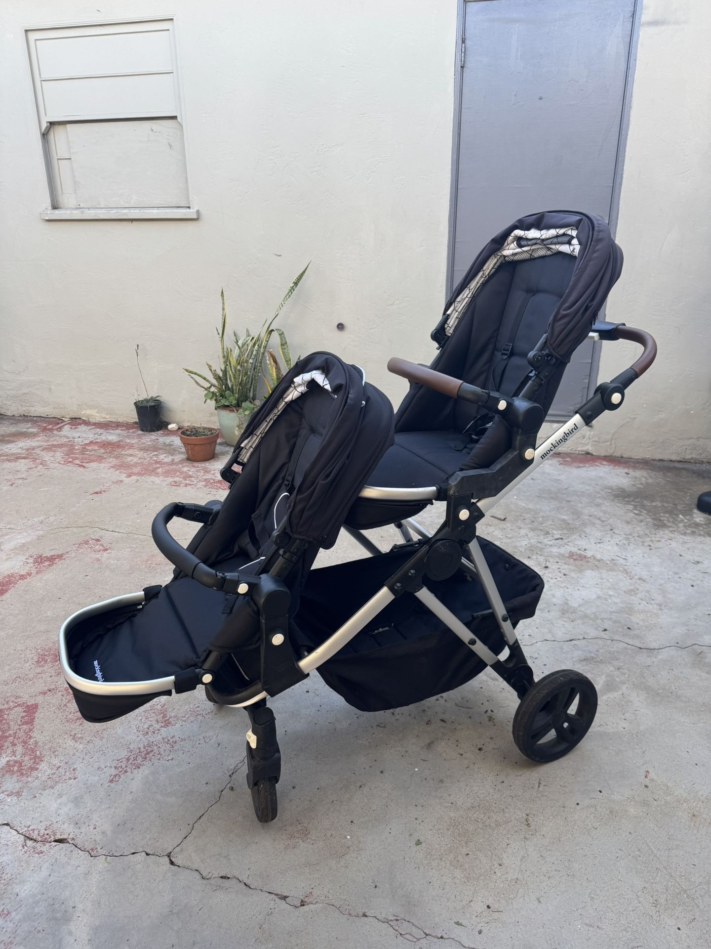 Mockingbird single To Double stroller + Nuna Pipa Car seat Adapter