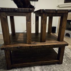 RUSTIC 4 PIECE COFFEE TABLE SET/SOFA TABLE 