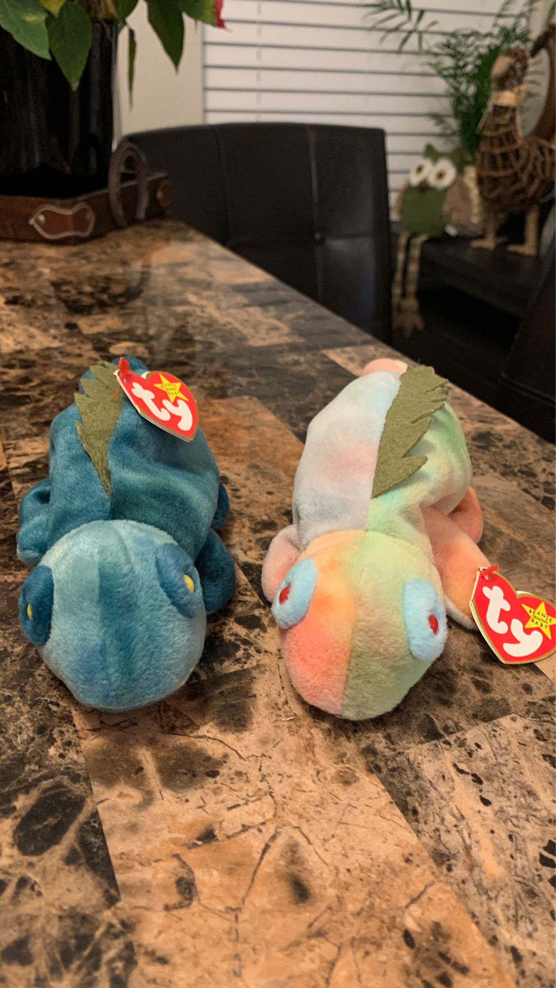 Iggy(s) Blue and Rainbow TY Beanie Babies