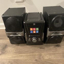 Mini Home Stereo System with Dual Speakers – Bluetooth / USB / AUX – Works Great