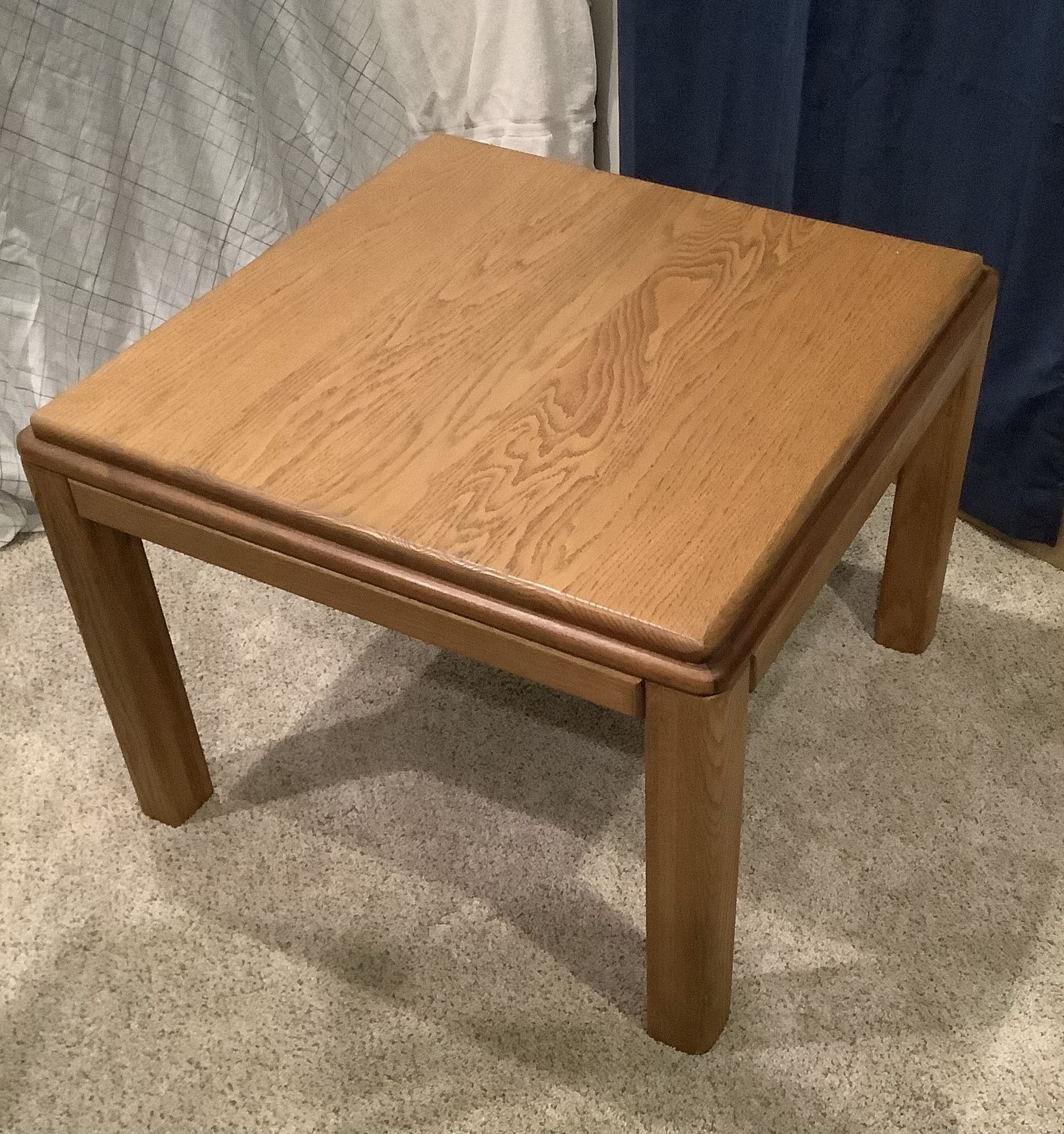 Side Table / End Table …. 27” X 27”  …. Solid Oak Wood
