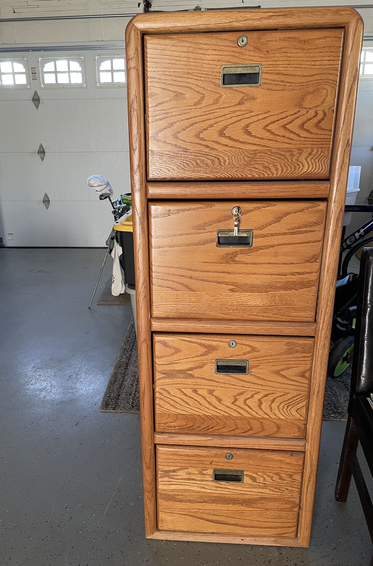 4 Drawer Vertical File Cabinet Oak