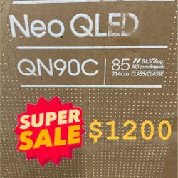 SAMSUNG 85-Inch Class Neo QLED 4K UHD QN90C Series Mini LED Quantum HDR 64x, Object Tracking Sound+ , Ultra Viewing Angle, Smart TV with Alexa Built-I