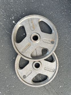 Weider Olympic 2” Hammertone 45 Lb Weight Plates 2x45Lb Total 90Lbs Tri-Grip