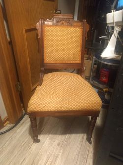 Italy France Redwood Paisley 1800s Chair On Porcelain Wheels