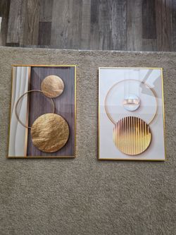 Gold and Grey 3D Abstract Artwork