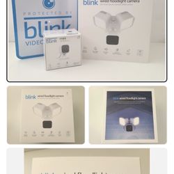 NEW Blink Wired Floodlight with 3 Camera Bundle with Sync Module & Yard Sign