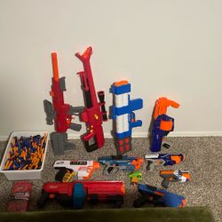 Nerf guns, bullets, nerf vacuum 