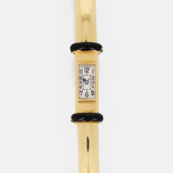 CARTIER YELLOW GOLD LONDON ENAMEL WATCH, CIRCA 1936