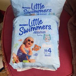 (2) Packs Of Huggies Little Swimmers Baby Swim Diapers