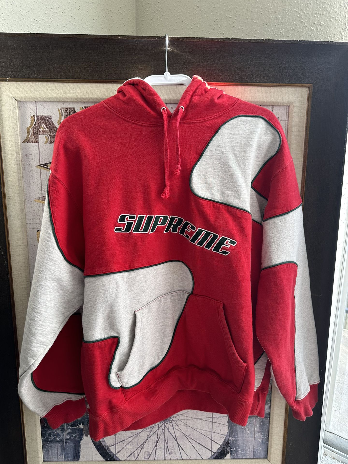 Supreme Big S Hoodie Sz L Red Green