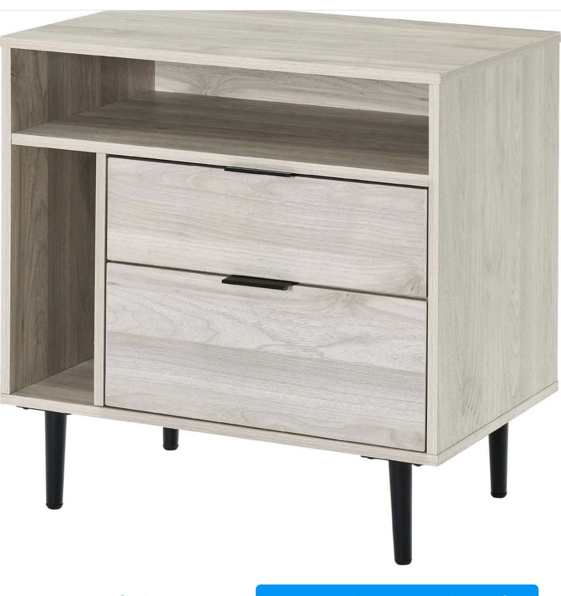 🦋☀️(L2#2)$ 80 Brand New ) Walker Edison BR25LINNSBH Birch 25" Modern Storage Side Table🏠