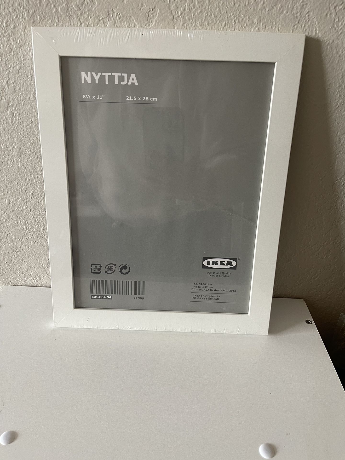 IKEA, Nyttja White Picture Frame 8.5 x 11 NWT Sealed Discontinued Modern Hanging