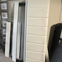 Queen  size leather bed with LED  and frame