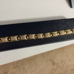 14k Gold Plated Diamond Bracelet