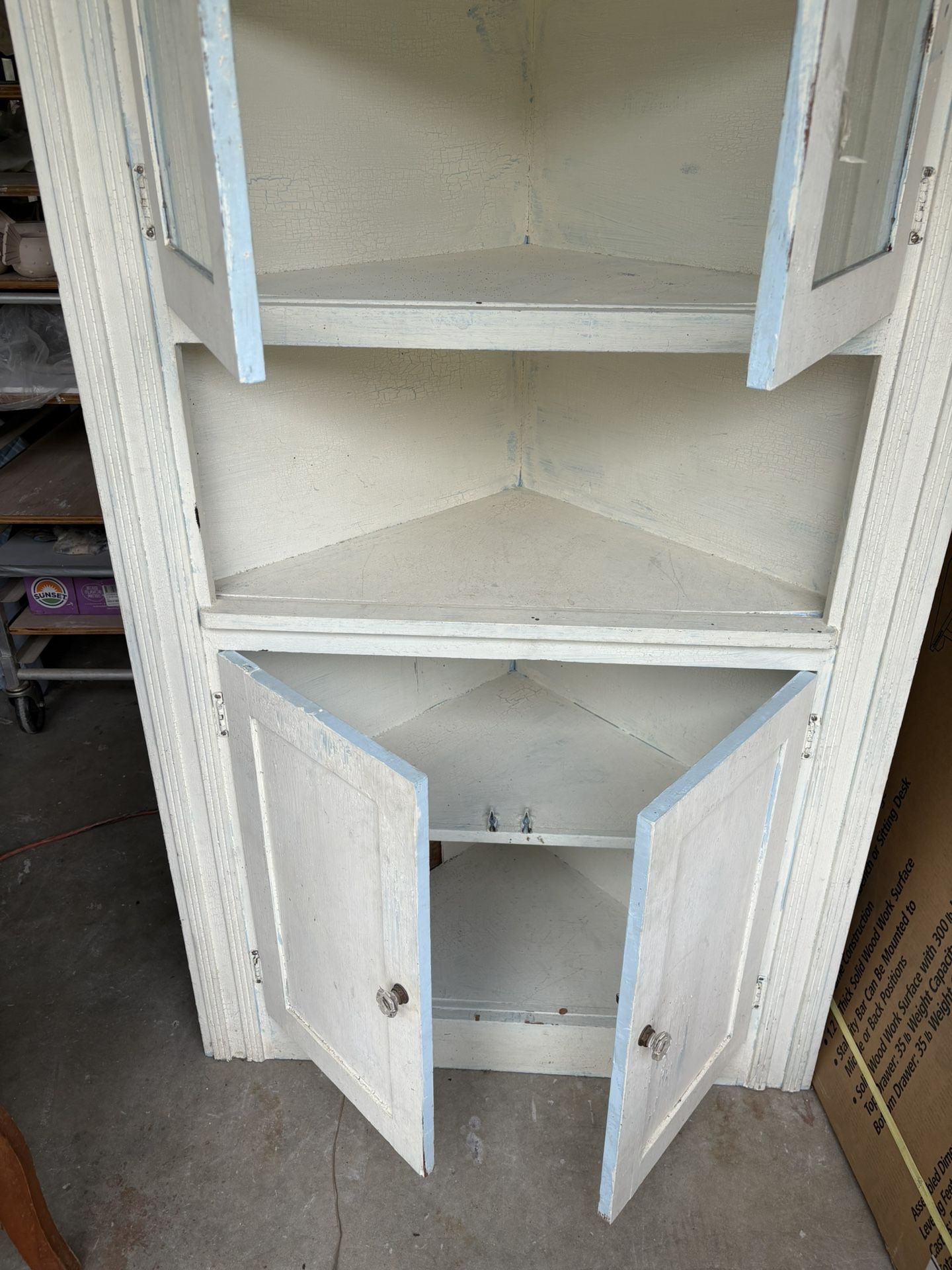 Antique Corner Hutch