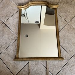 Large Antique Gold Leaf Mirror 48”x33”