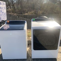 White And Black Whirlpool Cabrio Washer And Dryer Set