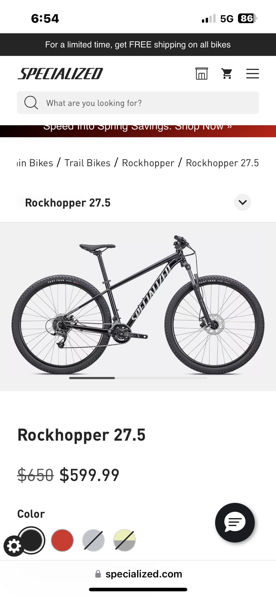 Specialized Rockhopper Large Mountain Bike 