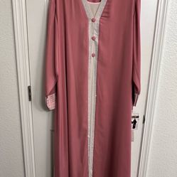 Pink And Crème Abaya 