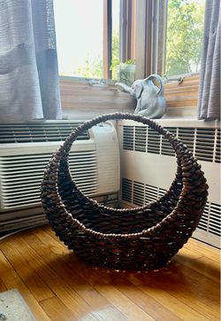 Large Woven Crescent Basket