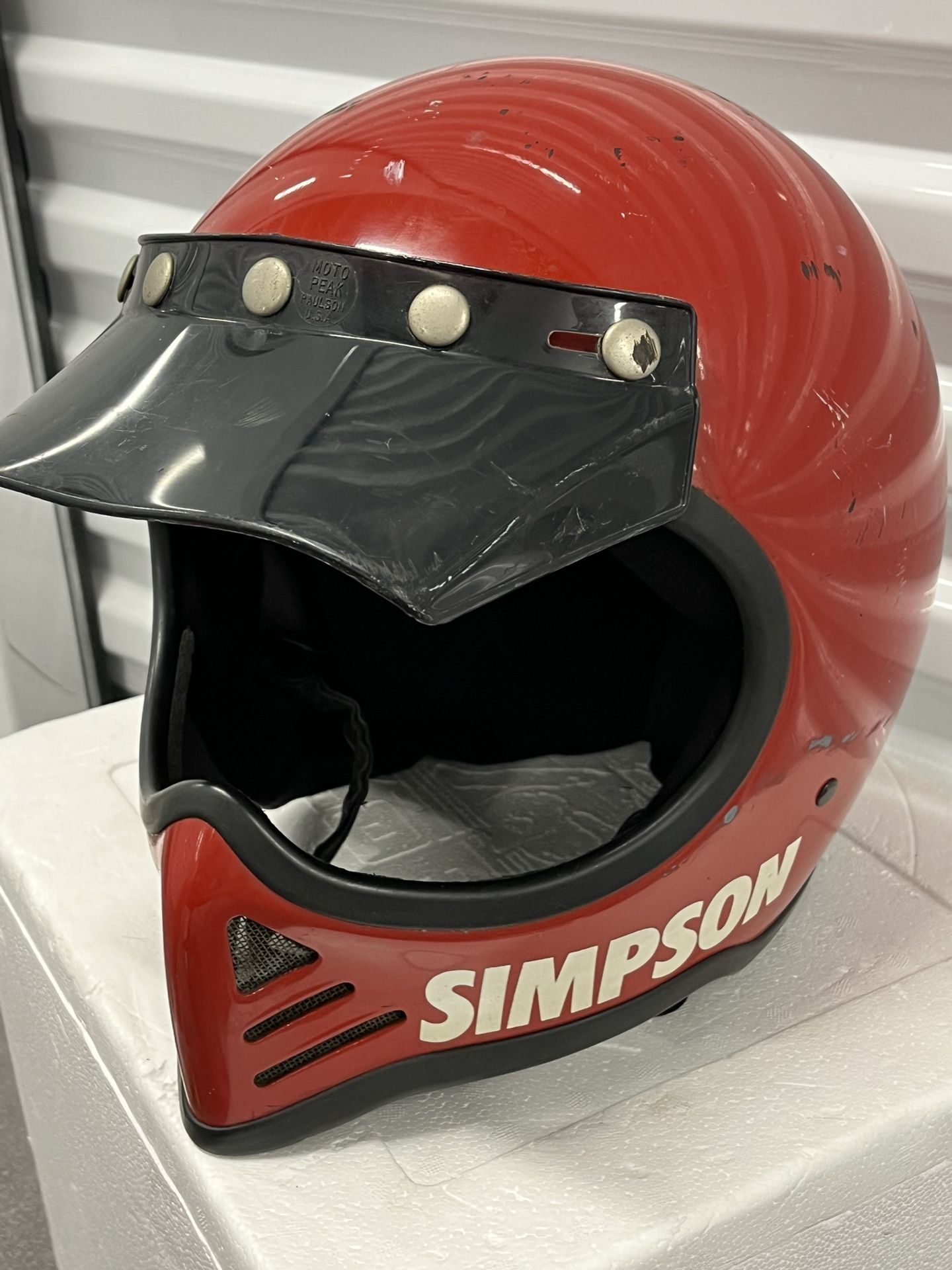 Vintage Simpson Helmet Vintage Simpson Full Face Moto Helmet 80s