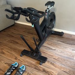Flywheel LifeFitness Stationary Bike, Weights & Shoes