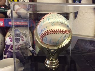 Autographed baseballs, bats, and pictures (past and present players)