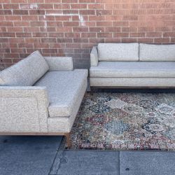 Mid Century Modern Sofa Set Loveseat 3 Seater Couch