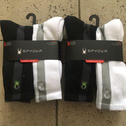 NWT Spyder men's crew socks 10 pairs