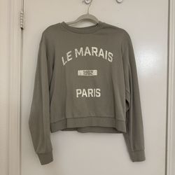 H&M Le Marais Paris Cropped Sweatshirt – Size Medium