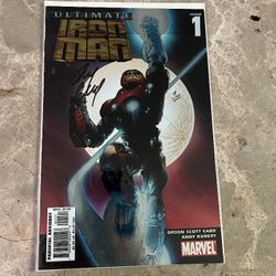 Ultimate Iron Man 1 Signed By Andy Kubert 