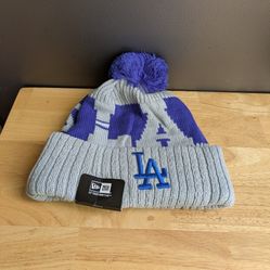 New Era Los Angeles Dodgers Pom Knit Hat