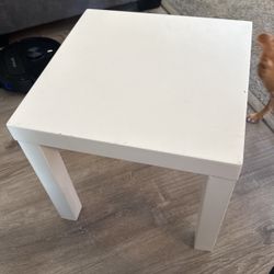 White Square Side Table