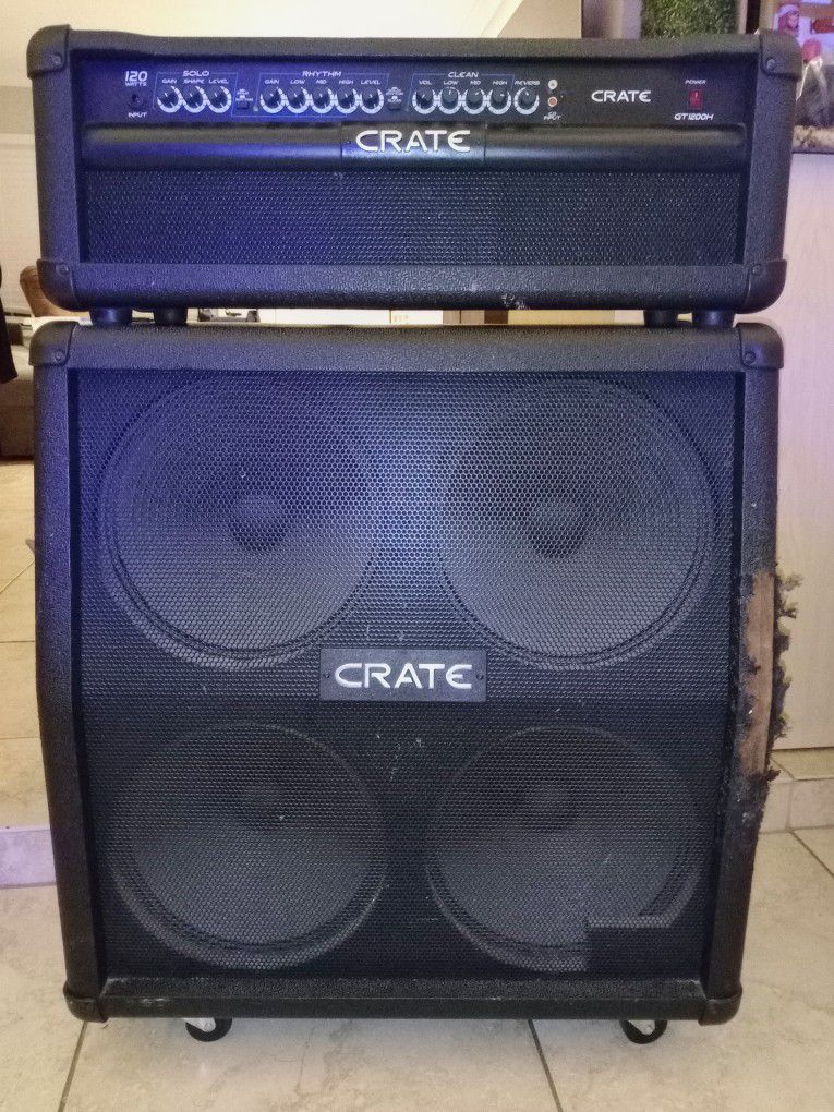 Crate GT1200H 3-Channel 120-Watt Solid State Guitar Amp Head/Speakers 