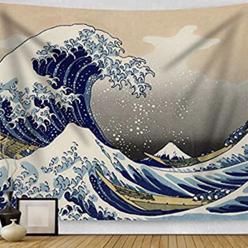 BRAND NEW Wave Tapestry Wall Art Painting Ocean Bedroom Dorm Apartment Home Curtain Decor