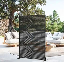 Dovelina 72 in. Cedric Metal Outdoor Garden Fence Privacy Screen Garden Screen Panels in Black