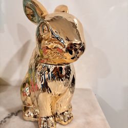 Gold bunny cookie jar - 2 of them